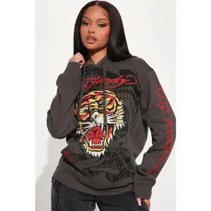 Ed Hardy Tiger Hoodie - Charcoal 6