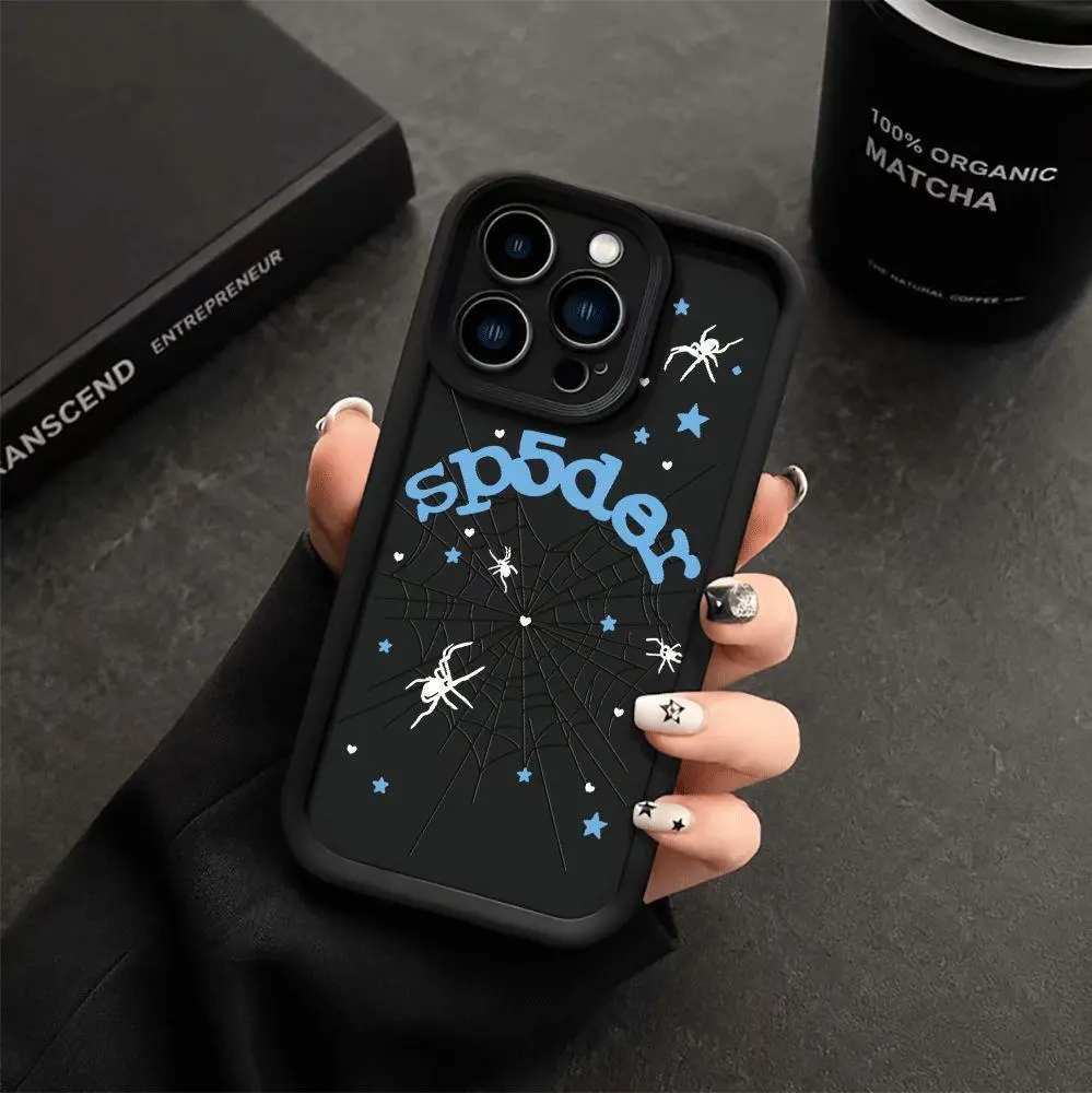 Spider Web Phone Case Anti Fall Soft TPU Cover For iPhone 18 17 16 15 Pro Max Y2K Streetwear Accessories fully protection  soft shell case, Casing