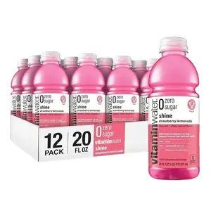 vitaminwater zero sugar shine, electrolyte enhanced water w/ vitamins, strawberry lemonade drinks, 20 fl oz, 12 Pack