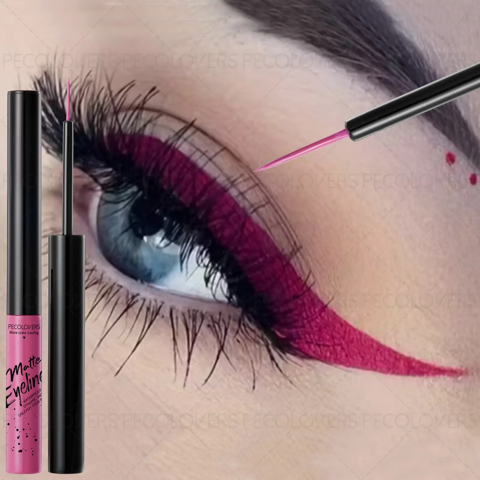 1 Pcs High Rendering Colorful Eyeliner, Matte Dip Liquid Eyeliner & Eyeshadow, Long-lasting Sweat-proof, Music Festival Concert Halloween Makeup, Eye-catching Eye Makeup, Graphic Eyeliner, Longwear Eye Liner