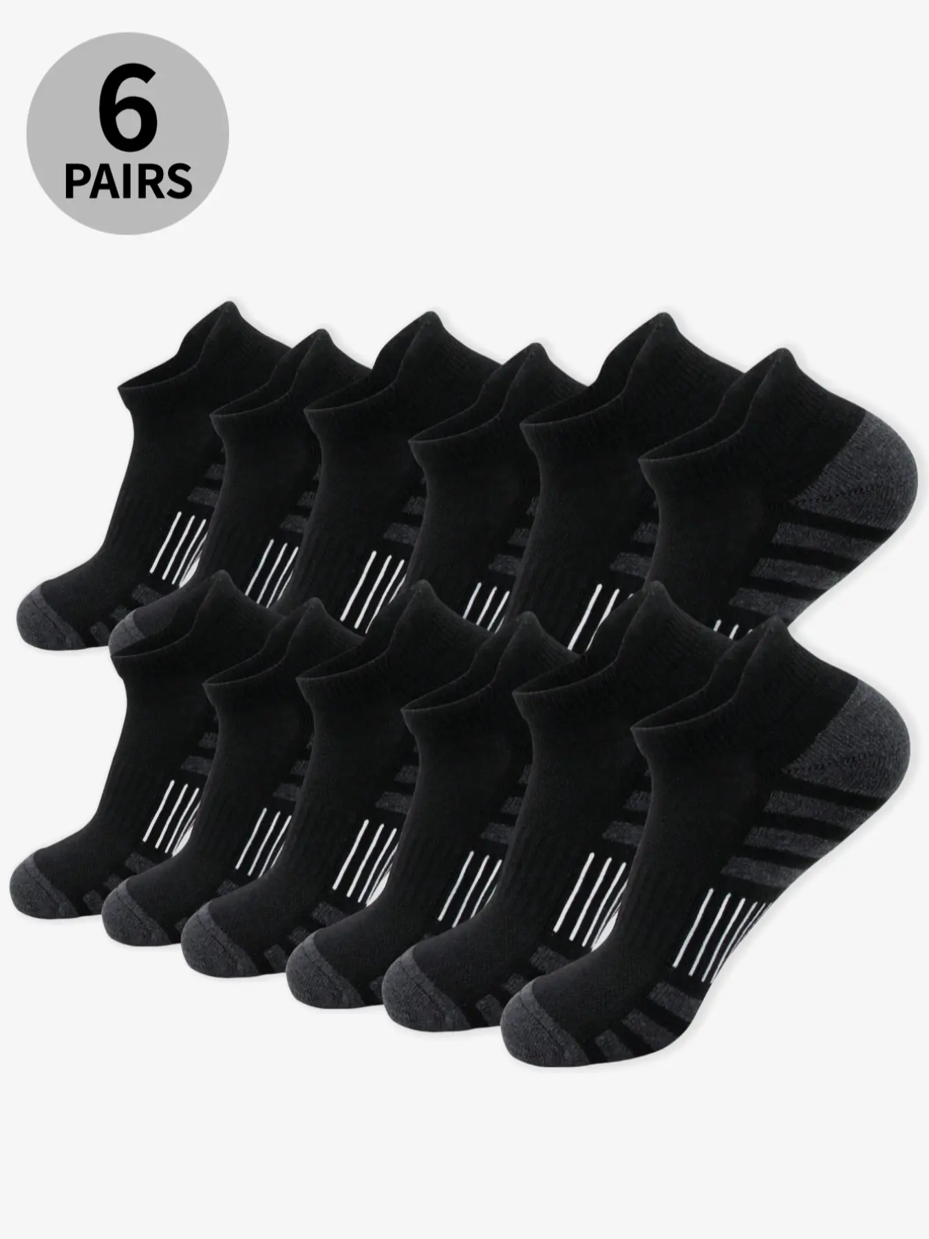 Men's Breathable Mesh Knitted Socks, High-Quality Athletic Sporty Ankle Socks, Casual Daily Wear, Pack of 6 Pairs, Comfortable and Multi-Functional Design