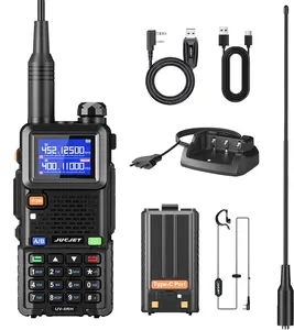 UV-5RH Professional Ham Radio Handheld, 10W High Power Walkie Talkies for Adults Long Range, Upgraded UV-5R Dual Band Amateur Radio, Air Band Receive, One-Key Frequency Pair, 1 Pack rechargeable walkie talkie