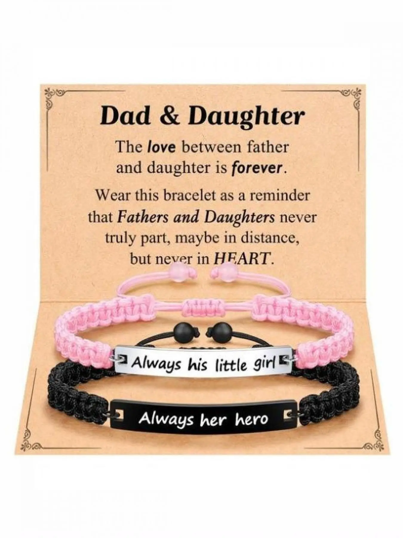 Dad & Daughter Bracelet Set, Birthday Gift, Ideal Gift, Adjustable Bracelets