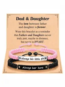Father Daughter Bracelet Birthday Father's Day Christmas Gift for Dad Daddy from Daughter Gift Adjustable Bracelets