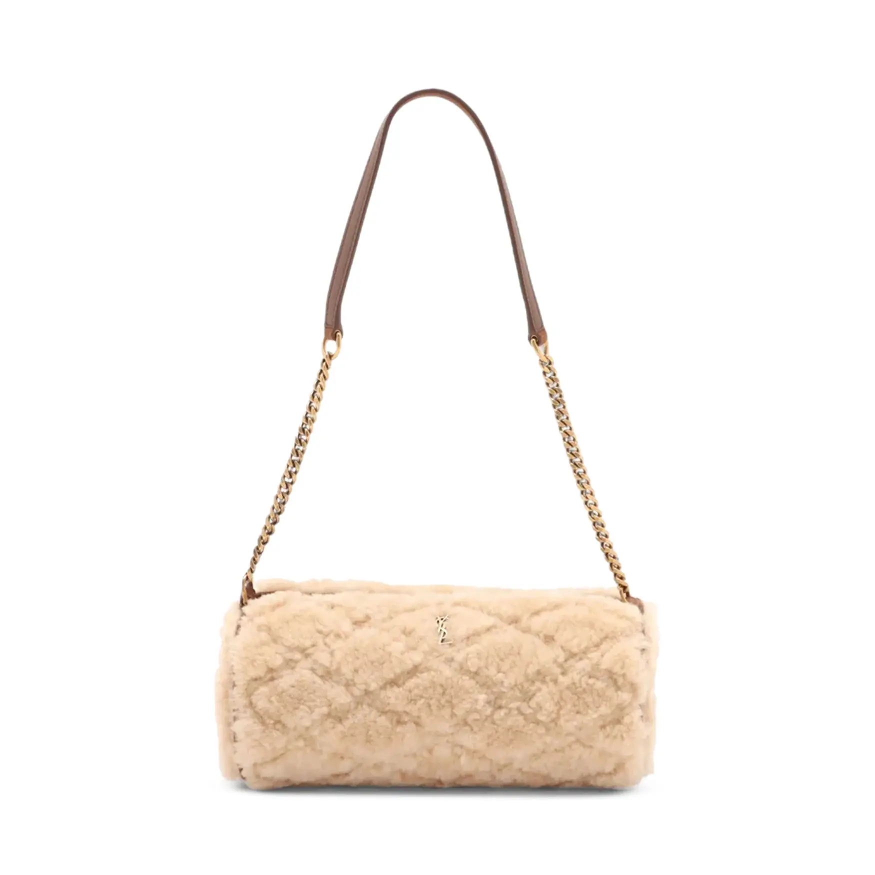 Pre-owned Yves Saint Laurent Shearling Shoulder Bags YSL Monogram Sade Tube Mini Shoulder Bag (27332)