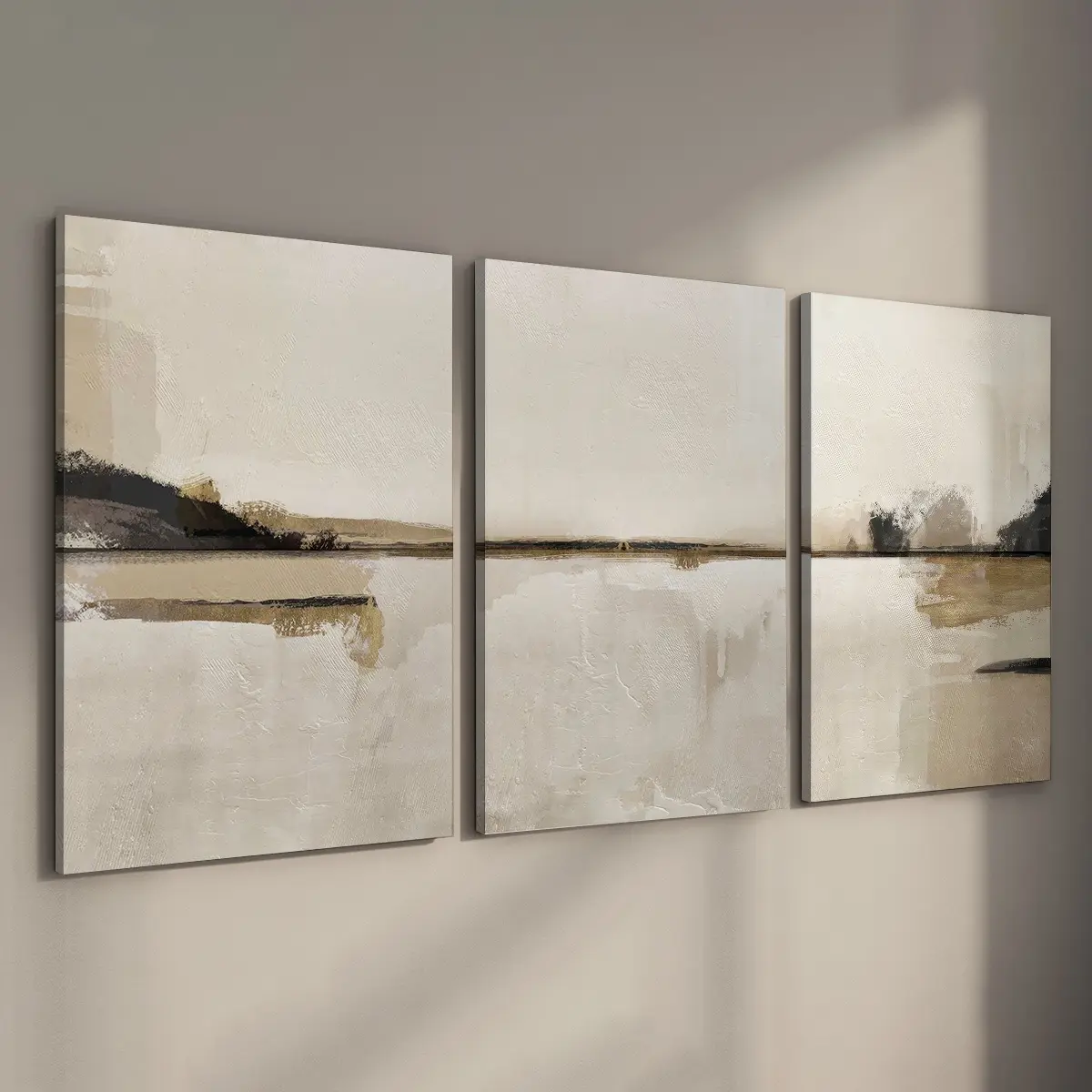 3 Counts Wood Framed Canvas Neutral Wall Art, Ready To Hang, Nordic Abstract Design Wall Decor, Waterproof Canvas Wall Art, Artwork Wall Painting For Gift, Wall Picture for Living Room, Bedroom, Dining Room, Corridor, Home And Dormitory Decoration