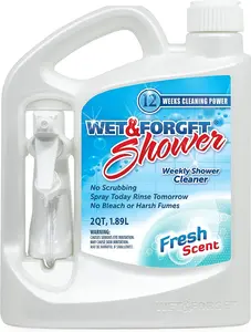 Wet & Forget Shower Cleaner Spray Multi-Surface Weekly Application Requires No Scrubbing, Bleach-Free Formula, Ready to Use, Fresh Scent, 3 Months of Cleaning, 64 Fluid Ounces, 1 Pack