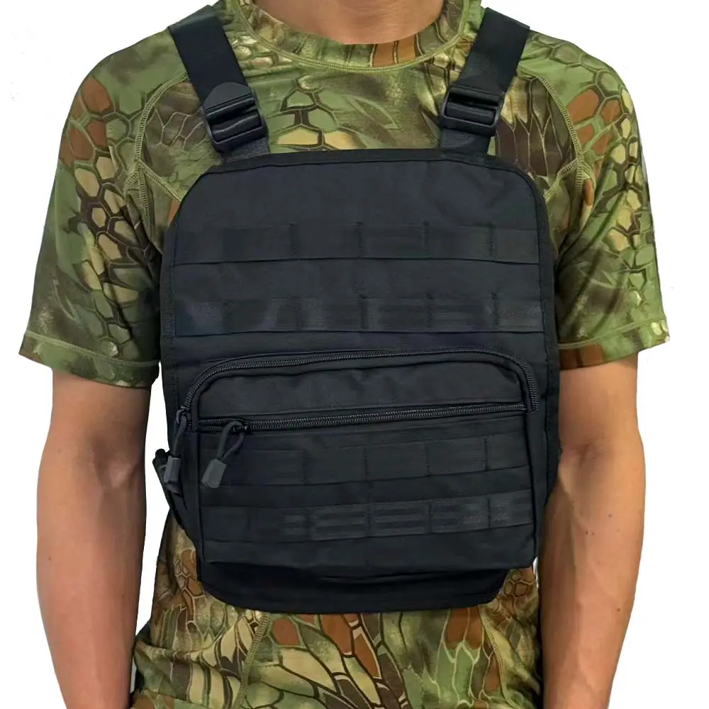 Outdoor Modular Chest Tactical Backpack, Active Breathable Running Vest Bag, Molle Single Color Harness, Versatile Outdoor Gear, Tactical Equipment