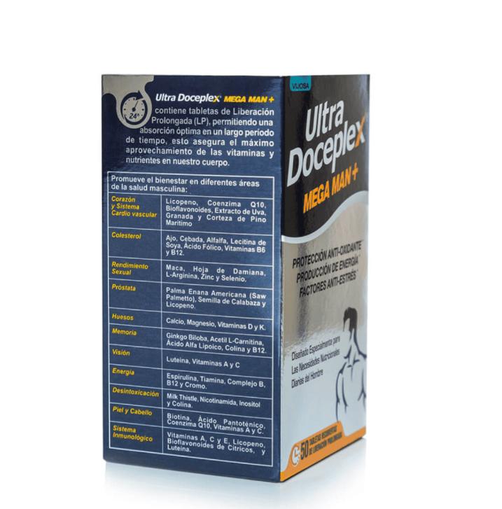 Ultra Doceplex Mega Man+ – 50 Prolonged-Release Tablets – Antioxidant Support, Energy Production, Stress Relief, and Daily Nutritional Support for Men Healthcare Fitness