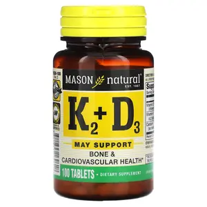Mason Natural Vitamin K2 Plus Vitamin D3, 100 Tablets