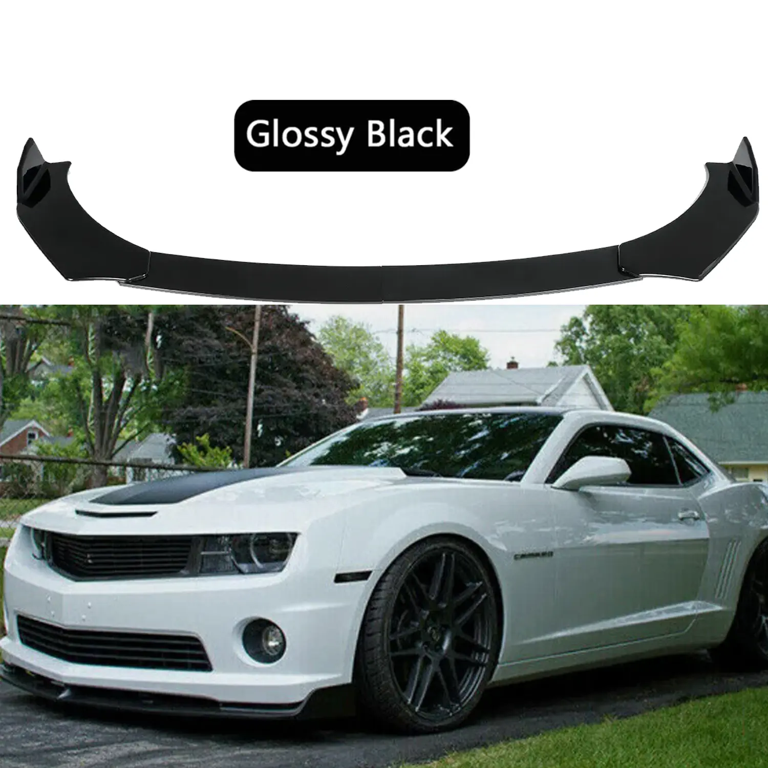 Glossy Black Front Bumper Chin Lip Splitter Spoiler Protector for Chevy Camaro, Automotive Car Exterior Accessory, Car Accessories, Vehicle Accessories