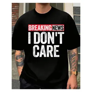 Bold Printed T-Shirt with "Breaking News I Don't Care"