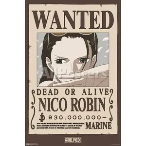 One Pice - Nico Robin Wanted Poster, Unframed Poster for Anime Manga Fan Wall Art, Set up home decor