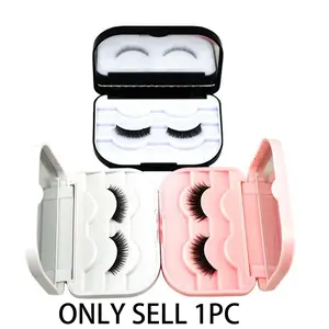 1pc Triple-Pack Cosmetic False Eyelash Storage Box, False Lashes Packaging Case, Convenient Makeup Organizer, Essential Beauty Accessory, Compact Size