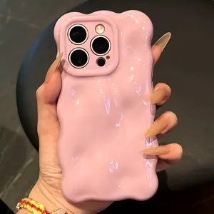 Soft Silicone Candy Cloud Wave Pattern Phone Cases For iPhone 13 14 15 16 17 Pro Max Plus Air Bumper Back Cases Cover