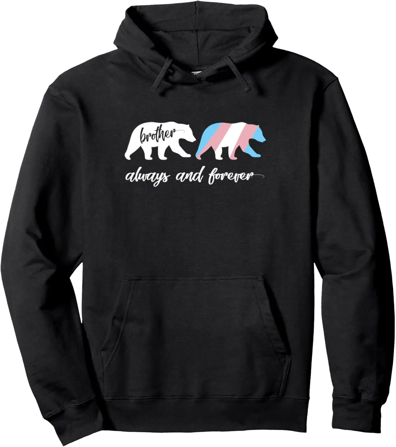 LGBTQ Brother Bear - Transgender Sibling Pullover Hoodie - Brayanner Shop 28B0D8T5QRVY