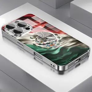 Eagle and Snake Pattern Glass Phone Case, Designed with Bright Colors and Strong Details, Suitable for iPhone 16, 15, 14, 13, 12, 11 Plus Pro Max, Glass Material, Shockproof Protection