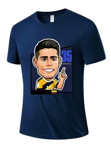 Men's Columbia Legend Football Player Cartoon Quick-Dry T-Shirt, Breathable Short Sleeve, Slim-Fitting, Suitable for Daily Wear and Outdoor Sports