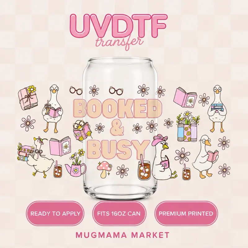 Booked & Busy - DTF 16oz Can wrap