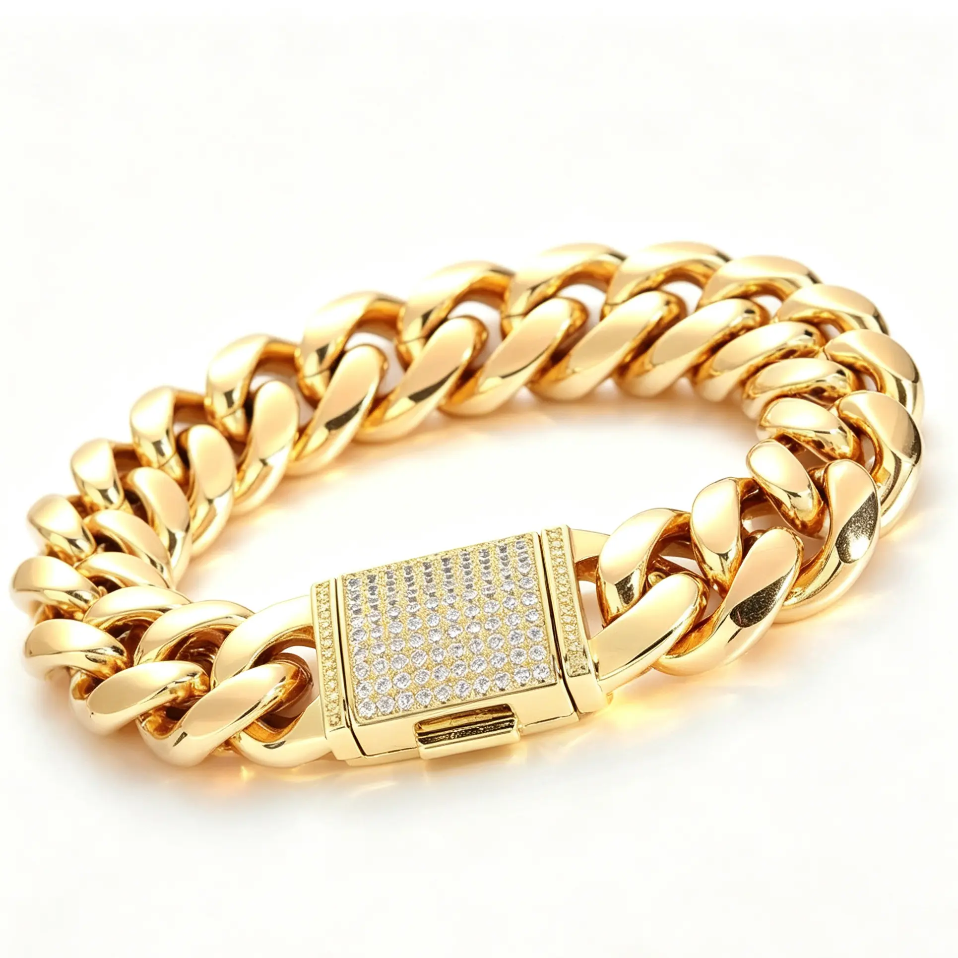Flip-lock Cuban bracelet