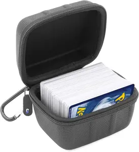 CASEMATIX Card Deck Box for Up to 200 Cards - EVA Playing Card Case with Metal Carabiner Compatible with Pokemon Trading Cards GX or EX and Other TCGs