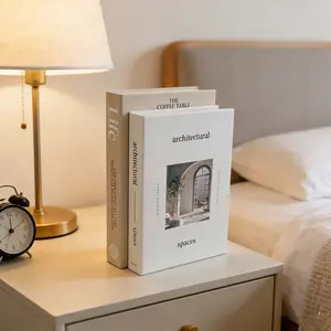 2pcs Simple Home Decor Fake Books Bookends, Foldable Stackable Artificial Books, Bedroom Living Room Study Decoration Props, Desk Accessories
