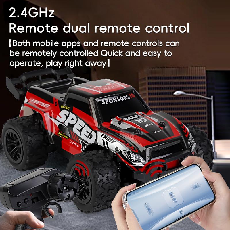 2.4G Wireless RC Off-Road Pickup – Dual Body Shells & Batteries| Drop-Resistant Anti-Collision High-Speed Climbing Toy for Boys