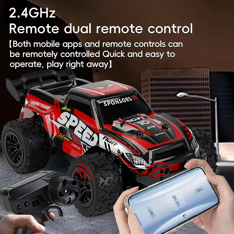 2.4G Wireless RC Off-Road Pickup – Dual Body Shells & Batteries| Drop-Resistant Anti-Collision High-Speed Climbing Toy for Boys