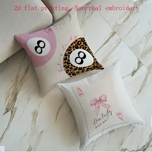 2pcs Leopard Print Pillow Covers, Casual Style, Butterfly Knot Design, Lucky Charm, Suitable for Living Room Sofa and Bed Decor, Versatile Use