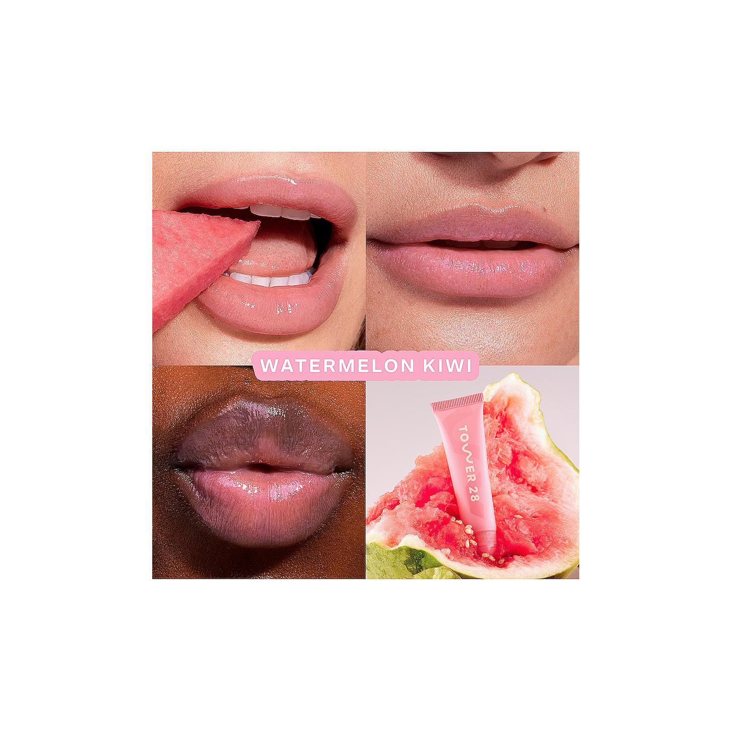 Tower 28 Lipsoftie Tinted Lip Treatment in Watermelon Kiwi Tower 28 Lipsoftie Tinted Lip Treatment in Watermelon Kiwi
