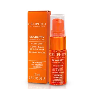 Obliphica Seaberry Hair Serum for Fine to Medium Hair Lightweight Shine & Split-End Repair Nourishing & Strengthening Elixir with Seaberry Oil Smoothing Frizz Haircare