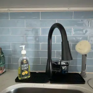 Bendable Silicone Sink Faucet Pad, Anti-Slip Drainage Protector, Water Splash Guard, Quick-Drying Kitchen & Bathroom Accessory, Easy-Clean Surface, Splash Proof