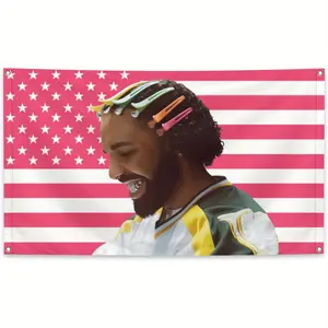 Drake Pink American Flag 3x5ft Party Flag - Humorous Music-Themed Decor , Durable Polyester, Ideal for Concerts, Clubs, Bars, and Dorms
