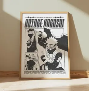 Hatake Kakashi Manga Poster, Naruto High Quality Digital Print. (No Framed)
