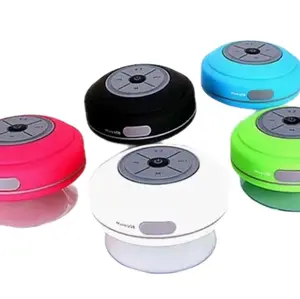 Mini Bluetooth Shower Speaker with LED light, Portable IPX4 Waterproof, Hands-Free Speakerphone. Rechargeable Using Micro USB, Wireless Stereo for Beach, Shower & Home Audio