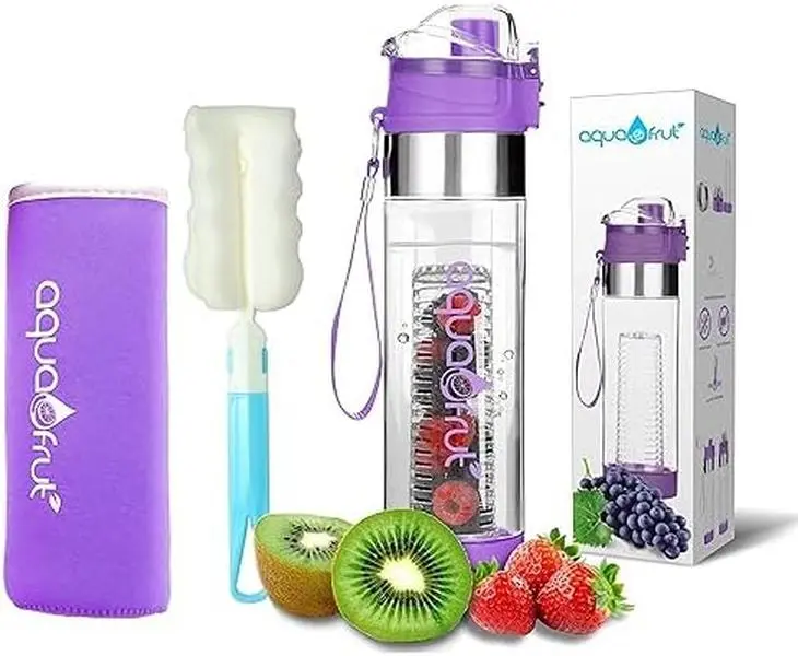 24 OZ Bottom-Loading Fruit Infuser Sports Water Bottle, BPA-Free Tritan Material
