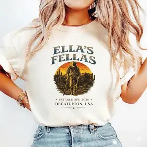Ella's Fellas Shirt - Ella's Fellas Club Tee, Vintage Cowboy Fan Gear, Gameday Fellas Tshirt, Gildan Softstyle Unisex Top for Men & Women