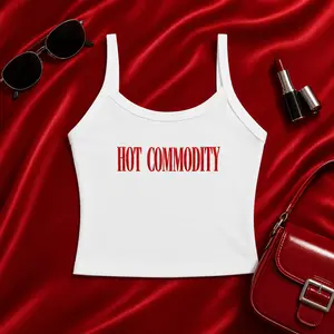 Hot Commodity Graphic Crop Tank | Red Letter Y2K Statement Cami Top