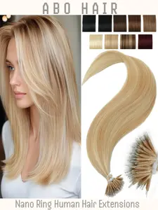 12-22 Inch Nano Ring Human Hair Extensions, 30g/pack, Real Human Hair, Ombre Nano Ring, 30-55cm, Natural Look, Easy to Use