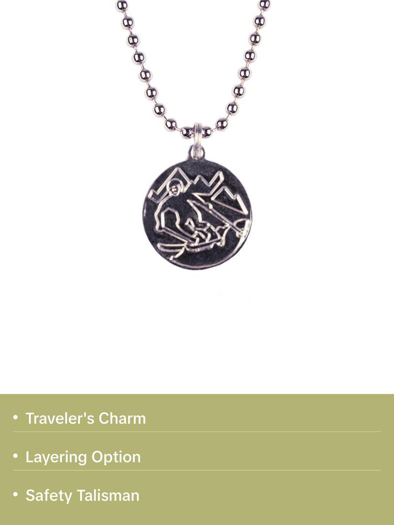 St. Christopher Necklace - Baby Blue/ White