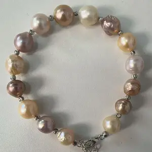 ED101-The 'Macaron Charme' Edison Pearl Bracelet – A 'Candy' Collection of Luminous, Freeform Pearls. Edison Pearl Bracelet, Candy Pearl Jewelry, Multi-Color Pearl, Large Pearl Bracelet, Statement Bracelet, Pastel Pearls,Pink Pearl