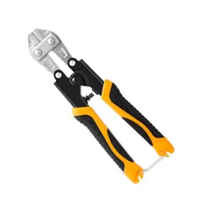Small Bolt Cutters 8 inches 210mm Heavy Duty Wire Cutters Spring Loaded Chrome Vanadium Steel Blade for Wire, Cables, Chains, Small Screws, Orange