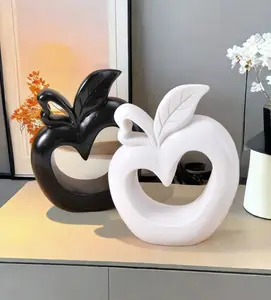 1pc Nordic Creative Apple Shaped Living Room Flower Arrangement Decoration, Ceramic Dried Flower Vase, Home Decoration, Foyer Tabletop Flower Ware Living Room Accessories Best