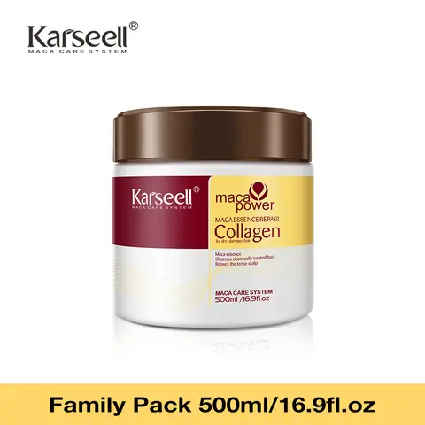 Karseell Collagen Hair Treatment Deep Repair Conditioning Argan Oil Collagen Hair Mask Essence for Dry Damaged Hair All Hair Types 16.90 oz 500ml