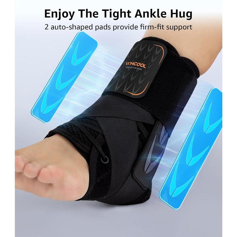 Slim-Fit Ankle Brace for Sprained Ankle, Velcro Lace Up Ankle Support for Women Men With 2 Auto-Shaped Pads, Air Fabric Cool Ankle Stabilizer for Injury Recover, Running,Sports, M(12"-13") Slim-Fit Ankle Brace for Sprained Ankle, Velcro Lace Up Ankle Support for Women Men With 2 Auto-Shaped Pads, Air Fabric Cool Ankle Stabilizer for Injury Recover, Running,Sports, M(12"-13")