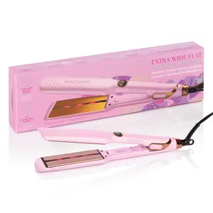Digital Flat Iron 1.5 Inch Extra Wide Plates with Infrared Technology | Dual Voltage Tourmaline Hair Straightener with LED Display & Adjustable Heat - Fast Heating Flat Iron - Frizz Control - Professional Hair Styling Tool