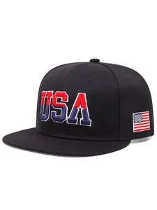 2025 Personalized Flat brimmed USA Flag Embroidered Street Hip Hop Hat Street Dance Decorative Hat Fishing Sunshade Hat Outdoor Leisure Sports Sun Hat Baseball Hat Unisex, Snapback Cap, Fitted Hat