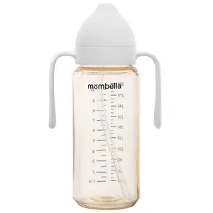 Mombella Classic 10oz PPSU Baby Feeding Bottle & Straw Cup Sippy Cup for Newborn Care Quick Learning Curve Leak-Proof Design Soft Silicone Straw BPA-Free Non-Toxic Materials Baby Food