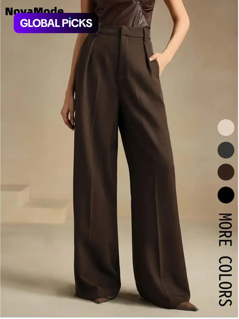pleated wide leg pants - TikTok Shop