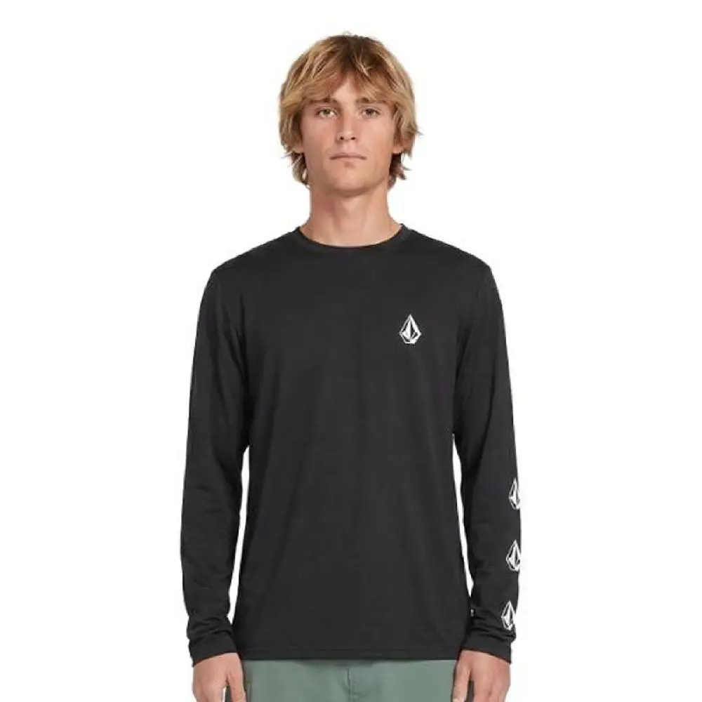 VOLCOM Men's Deadly Stones Long Sleeve Fitted Rashguard, Quick-Dry Stretch Fabric with UV Sun Protection for Surfing & Hiking